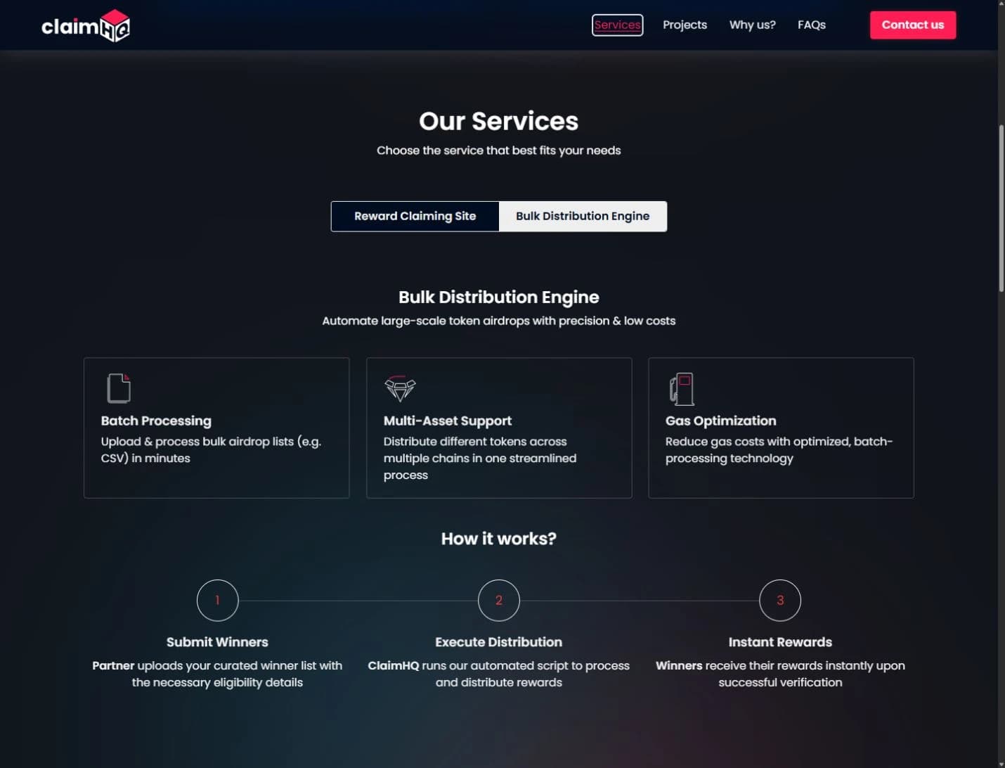 Bulk distribution service and process walkthrough · Original frontend
