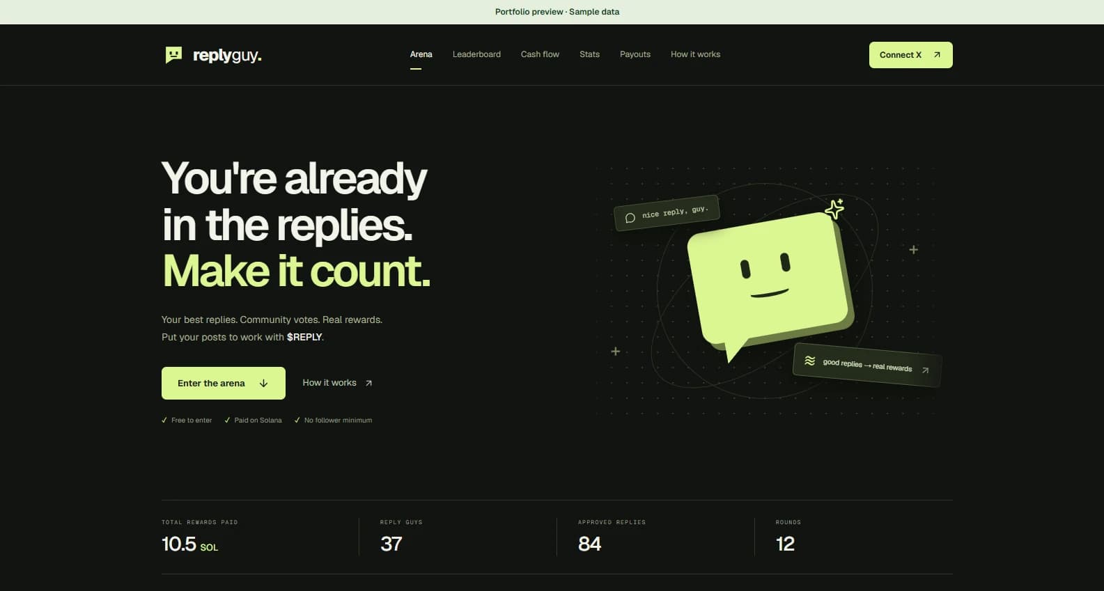 Reply Guy — original interface · sample data